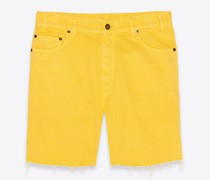 Baggy-Shorts aus Leuchtend Gelbem Denim In Stonewash-Optik Gelb