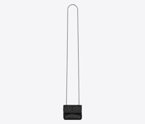 Niki Mikrotasche Für Airpods aus Vintage-Leder In Knitteroptik Schwarz