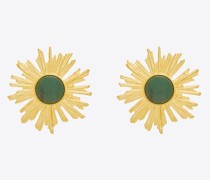 Sonnen-Ohrringe aus Jade Metall Gelb/gold