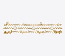 Cassandre Armband mit Kristallen Mehreren Ketten aus Metall Gelb/gold