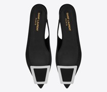 Flache Maxine Slingbacks aus Crêpe De Chine Schwarz