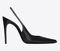 Vendome Slingback-Pumps aus Glasiertem Leder Schwarz