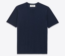 Cassandre T-Shirt aus Wolle Seidenjersey Blau