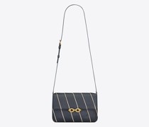 Le Maillon aus Gestreiftem Satin Lammleder Blau