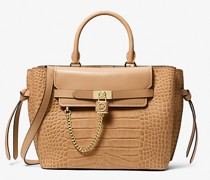Henkeltasche Hamilton Legacy Large aus Leder mit Krokodilprägung und Gürteldetails