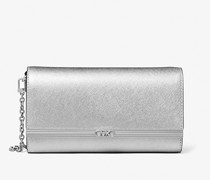 Clutch Mona Large aus Saffianleder In Metallic-Optik