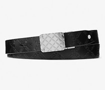 Wendbarer Gürtel aus Leder mit Empire-Logoprägung