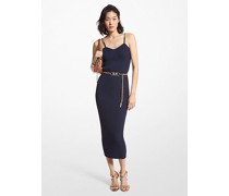 Bustierkleid aus Gerippter Stretch-Viskose mit Gürtel
