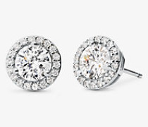 Pavé-Ohrstecker aus Sterlingsilber mit Edelmetallbeschichtung