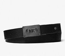 Wendbarer Gürtel aus Leder und Logostoff