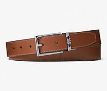 Wendbarer Gürtel aus Logostoff und Leder