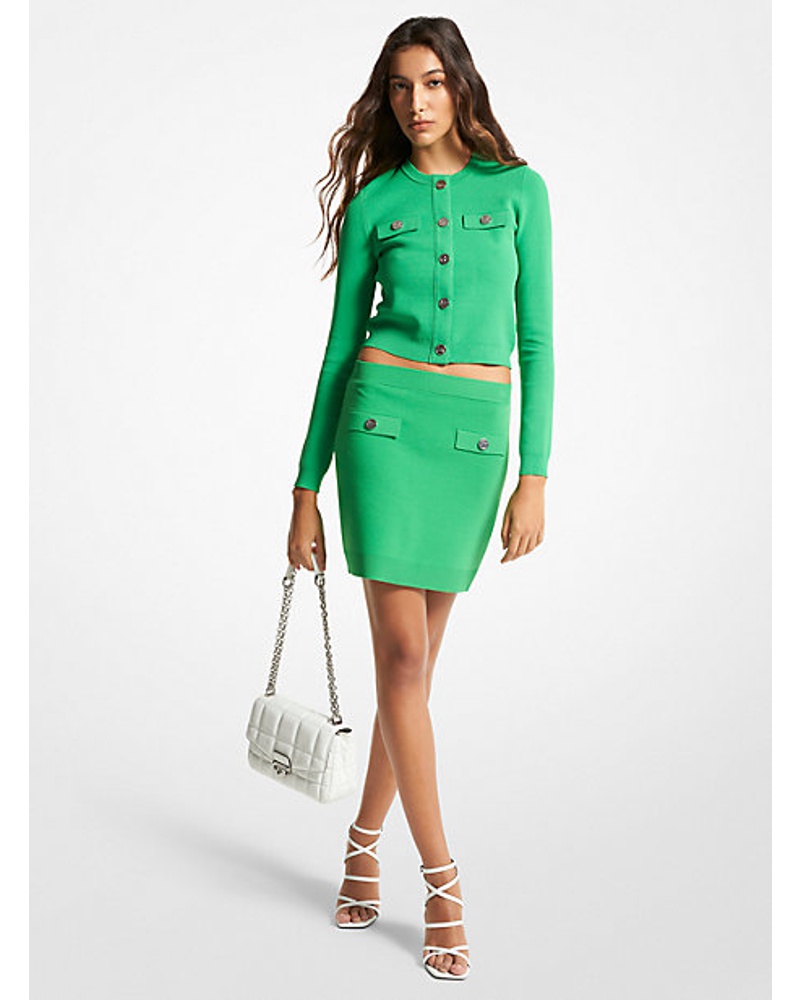Michael Kors Damen Minirock aus Stretchstrick