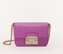 Metropolis Umhängetasche Violet Violett Strukturiertes Kalbsleder Milos Damen Mini-Umhängetasche