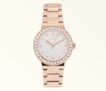 Tortona Armbanduhr Mit Rundem Gehäuse Color Oro Rosa Metallic Metall Damen Metallarmband