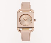 Arco Square Armbanduhr Mit Quadratischem Gehäuse Candy Rose Rosa Kalbsleder Damen Armbanduhr