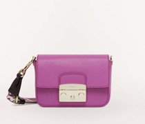 Metropolis Umhängetasche Violet Violett Strukturiertes Kalbsleder Milos Damen Mini-Umhängetasche