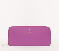 Zip-around-portemonnaie Violet Violett Weiches Kalbsleder Damen Portemonnaie