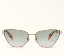 Sunglasses Sonnenbrille Havana Metall + Acetat Damen Sonnenbrille