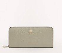 Camelia Zip-around-portemonnaie Marmo C Grau Genarbtes Kalbsleder Damen Portemonnaie