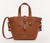 Net Tote-bag Cognac H Braun Genarbtes Kalbsleder Damen