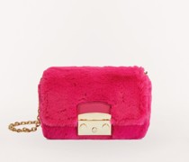 Metropolis Umhängetasche Pop Pink Rosa Teddyfell-stoff Damen Minitasche