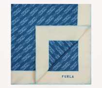 Primula Schal Blu Denim Blau Seidenstoff Mit Bogenkettenprint Damen