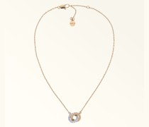 1927 Halskette Color Oro Rosa Metall + Strass + Strass Damen Halskette