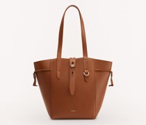 Net Tote-bag Cognac H Braun Genarbtes Kalbsleder Daen Tote-Bag