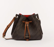 Gioia Beuteltasche Toni Caffe' Beschichteter Stoff Mit Bogenkettenprint Damen Beuteltasche