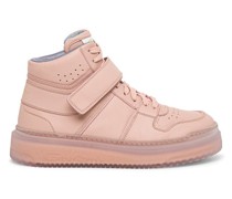 Rosafarbene Sneak-Air-Sneakers für Damen aus Leder