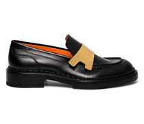 Schwarze Alfie Loafer für Damen aus Leder mit Plakette im Doppel-Monkstrap-Stil