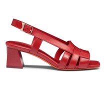 Rote Sandalen Beyond für Damen aus Leder mit mittelhohem Absatz