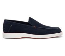 Blaue Loafer für Herren aus Veloursleder