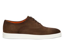 Braune Oxford für Herren aus Veloursleder