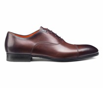 Braune Oxford für Herren aus Leder in Antik-Optik