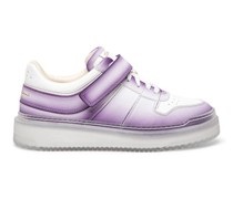 Women's white and lilac leather Sneak-Air sneaker