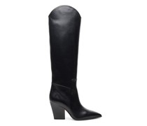 Women’s polished black leather Western boot