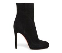 Women's black suede high-heel ankle boot