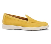 Gelbe Loafer für Damen aus Wildleder