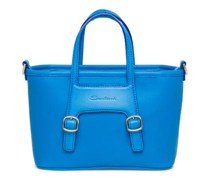 Azurblaue Handtasche aus Leder