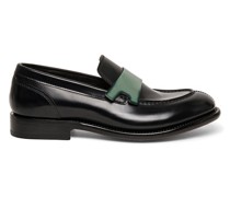 Schwarze Alfie Loafer für Herren aus Leder mit Plakette im Doppel-Monkstrap-Stil