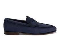 Blaue Penny-Loafer für Herren aus Nubuk