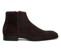 Graue Stiefeletten für Herren aus Veloursleder
