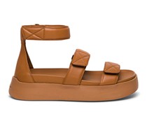 Braune Sandalen für Damen aus Nappaleder