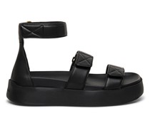 Schwarze Sandalen für Damen aus Nappaleder