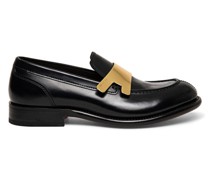 Schwarze Alfie Loafer für Herren aus Leder mit Plakette im Doppel-Monkstrap-Stil