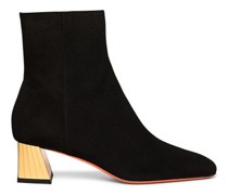 Women’s black suede low-heel ankle boot