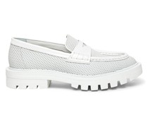 Weiße Penny-Loafer für Damen aus Leder