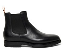 Schwarze Chelsea Boot für Herren aus Leder in Antik-Optik