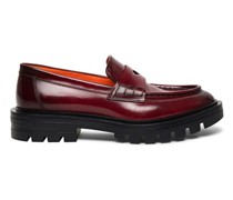 Women’s polished red leather penny loafer